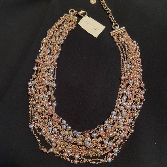 NWT Talbots Necklace, Rose Gold/Gold/Silver Balls - Picture 5 of 6